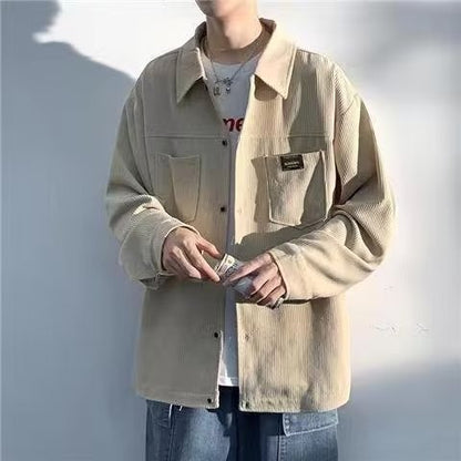 Men's Loose American Retro Corduroy Shirt