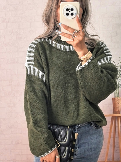 Leisure Pullover Half Turtleneck Knitted Sweater For Women