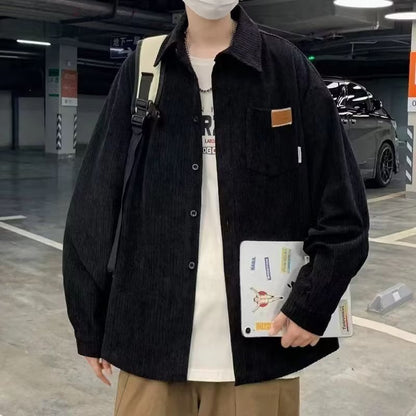 Men's Loose American Retro Corduroy Shirt