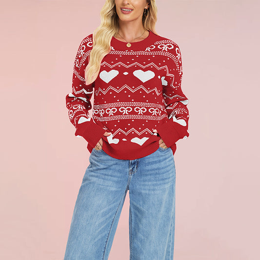 Women's Fashion Casual Long Sleeve Love Pullover