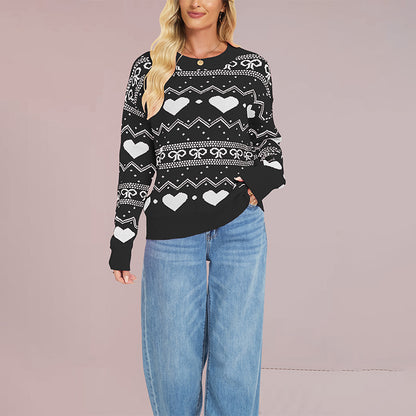 Women's Fashion Casual Long Sleeve Love Pullover