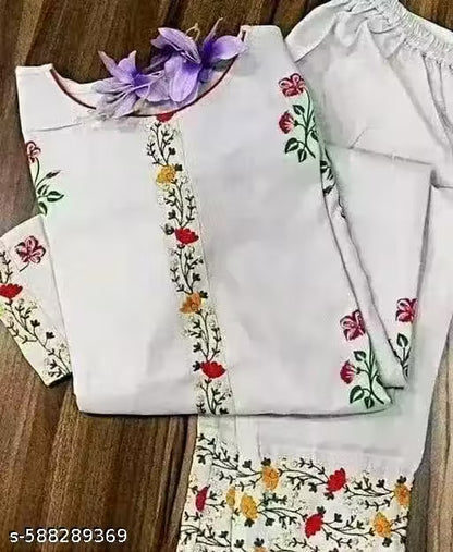 WOMEN KURTA SET WITH FANCY KURTI WITH BOTTOM