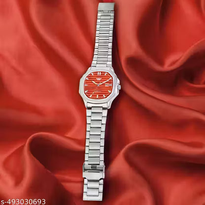 ABREXO Abx999-Sky Blue 3D Dial Date Working Silver Stainless Steel Watch