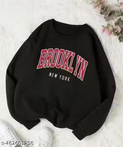 Fancy Designer Printed Sweatshirts Roung Neck Hoodie For Women's