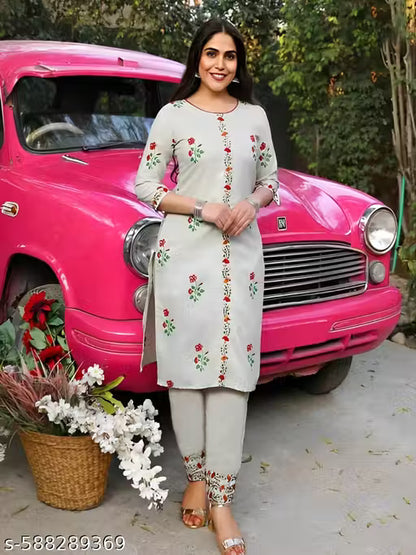 WOMEN KURTA SET WITH FANCY KURTI WITH BOTTOM